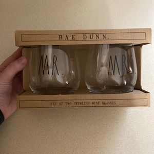 Rae Dunn mr and Mrs wine glasses